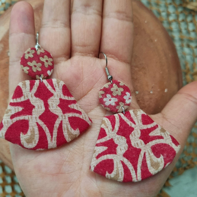 Mithla - Upcycled Fabric Earrings | Handcrafted by Artisans | Verified Sustainable Womens earrings on Brown Living™