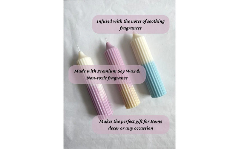 Mix & Match Hope Pillar- Small (Pink-Yellow & Blue-White) | Verified Sustainable Candles Fragrances on Brown Living™