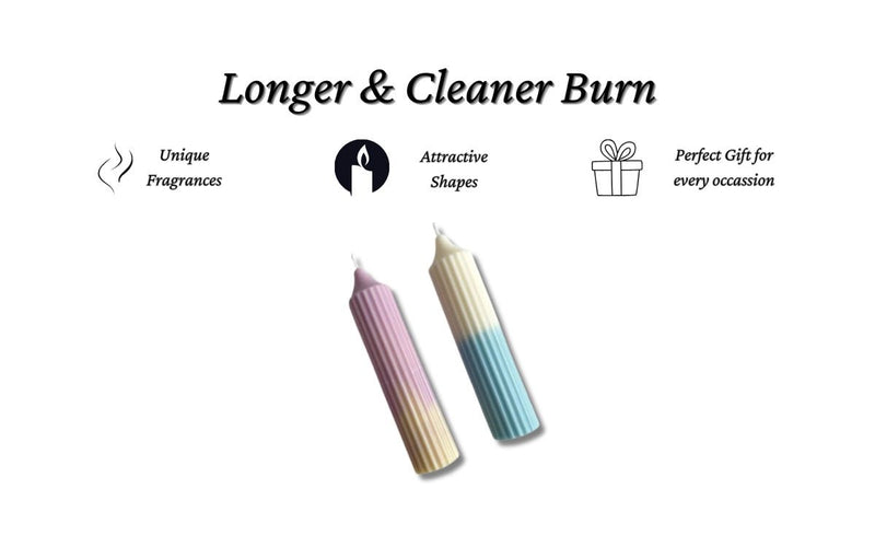 Mix & Match Hope Pillar- Small (Pink-Yellow & Blue-White) | Verified Sustainable Candles Fragrances on Brown Living™