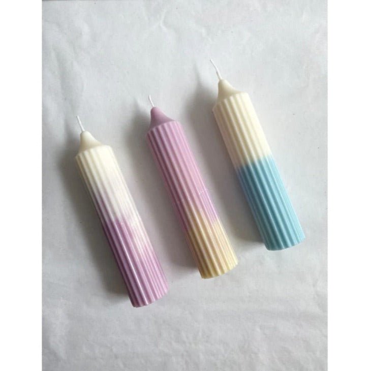 Mix & Match Hope Pillar- Small (Pink-Yellow & Blue-White) | Verified Sustainable Candles Fragrances on Brown Living™