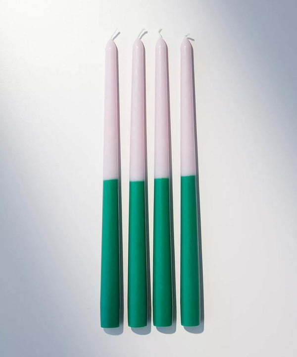 Mix & Match Tapered Candles- Green- Set of 4 | Verified Sustainable Candles Fragrances on Brown Living™