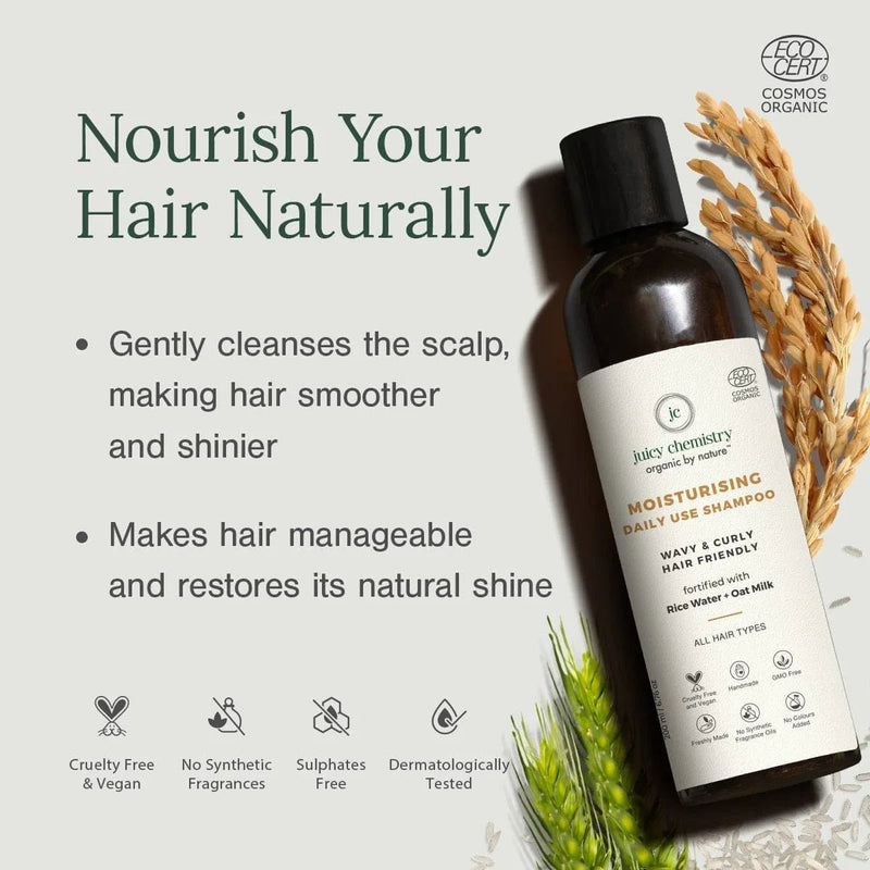 Moisturising Rice Water & Oat Milk Daily Shampoo - 200 ml | Verified Sustainable Hair Shampoo on Brown Living™