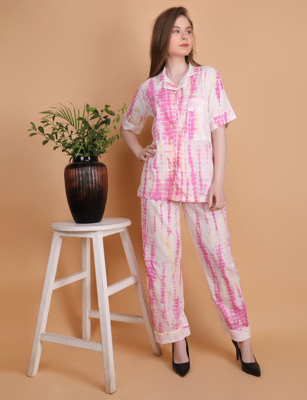 Ruby Handblock Print Cotton Pyjama Set