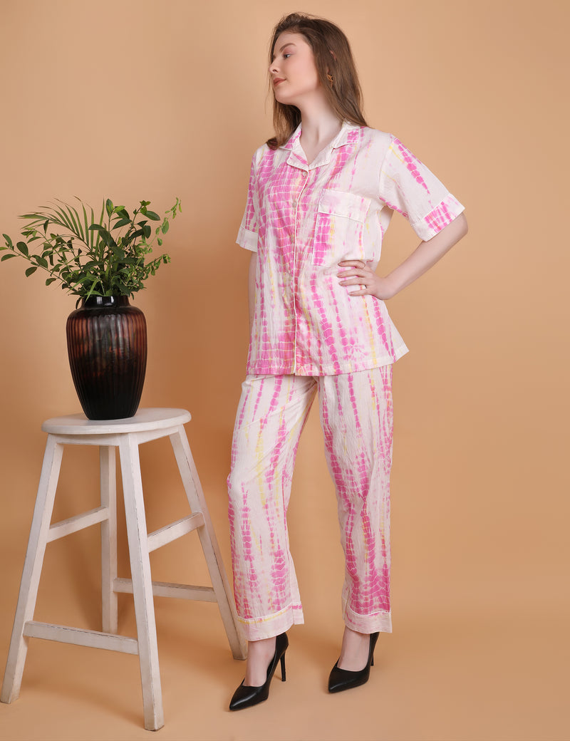 Ruby Handblock Print Cotton Pyjama Set