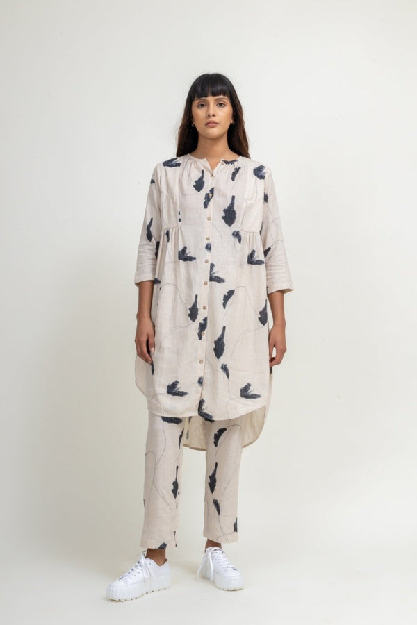 Naomi - Upcycled Cotton Linen Printed Set | Verified Sustainable Womens Co - Ord Sets on Brown Living™