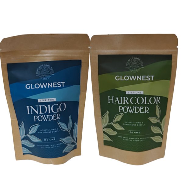 Natural Black Hair Colour Powder with Herbs and Indigo - 150 g | Verified Sustainable Hair Colour on Brown Living™