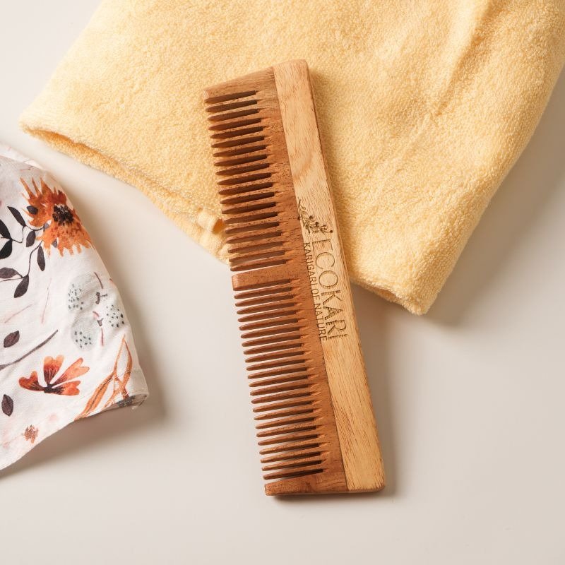 Natural Neem Wooden Combs Set | Verified Sustainable Hair Comb on Brown Living™