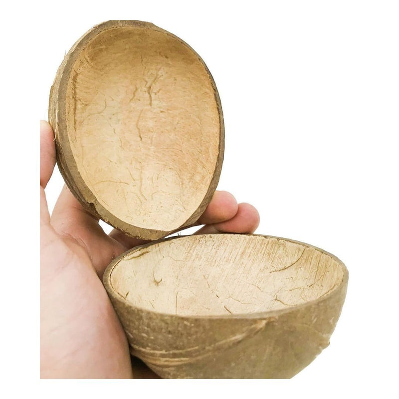 Natural Oval Coconut Shell Bowls - 150ml (Set of 10) | Verified Sustainable Plates & Bowls on Brown Living™