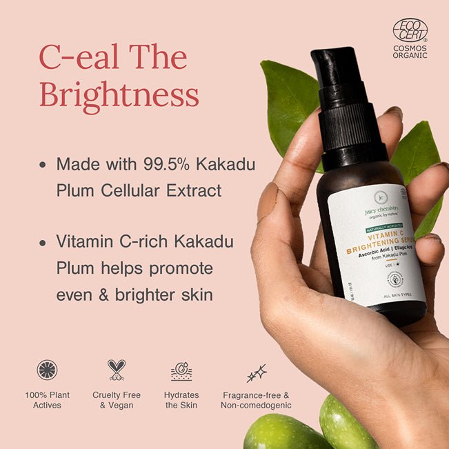 Natural Vitamin C Brightening Serum - 10 ml | For Radiant Skin | Verified Sustainable Face Serum on Brown Living™