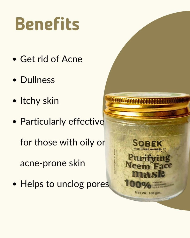 Neem Purifying Powder Acne Face Mask Pack 100 g | Verified Sustainable Face Mask on Brown Living™