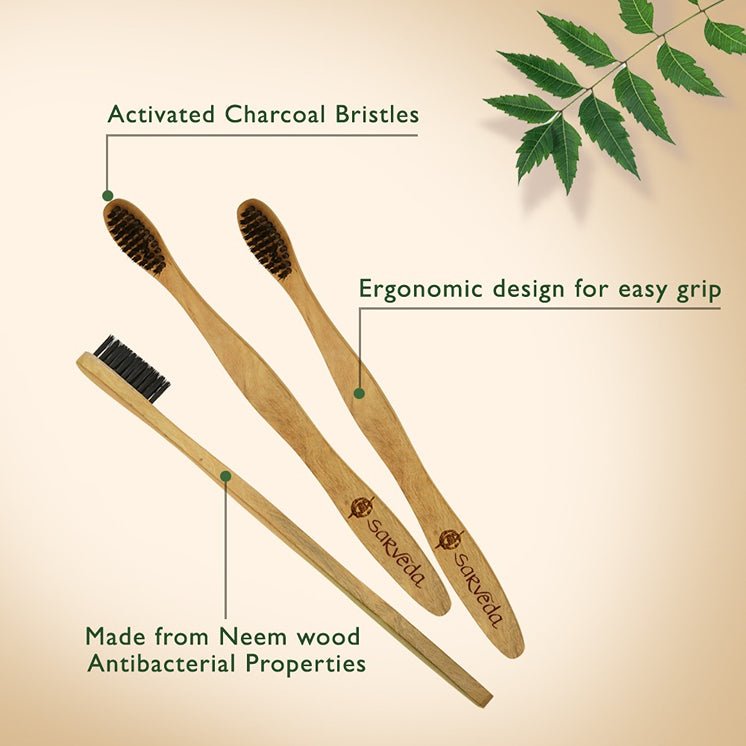 Neem Toothbrush - Pack of 1 | Verified Sustainable Tooth Brush on Brown Living™