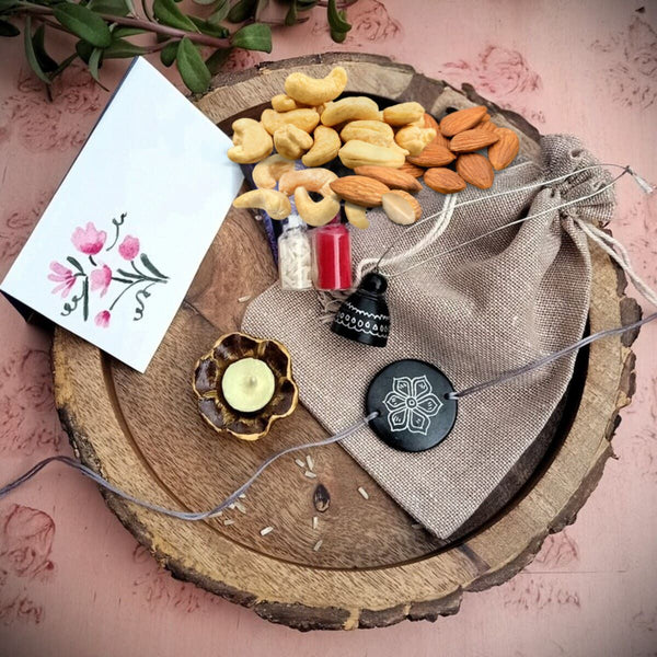 Nizamabad Black Pottery Bhaiya - Bhabhi Rakhi Festive Hamper | Verified Sustainable Rakhi on Brown Living™