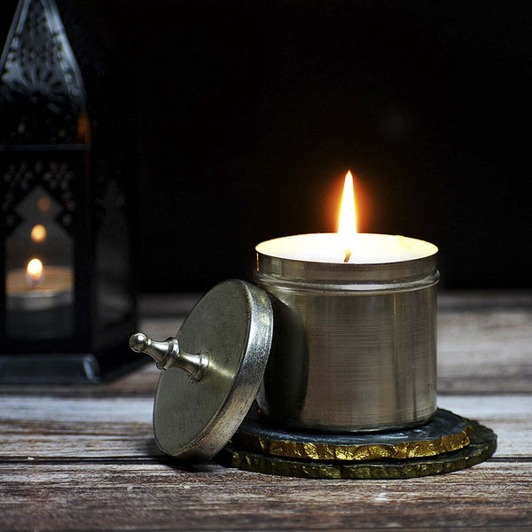 Ocean Breeze Silver Metal Soy Wax Candle | Verified Sustainable Candles & Fragrances on Brown Living™