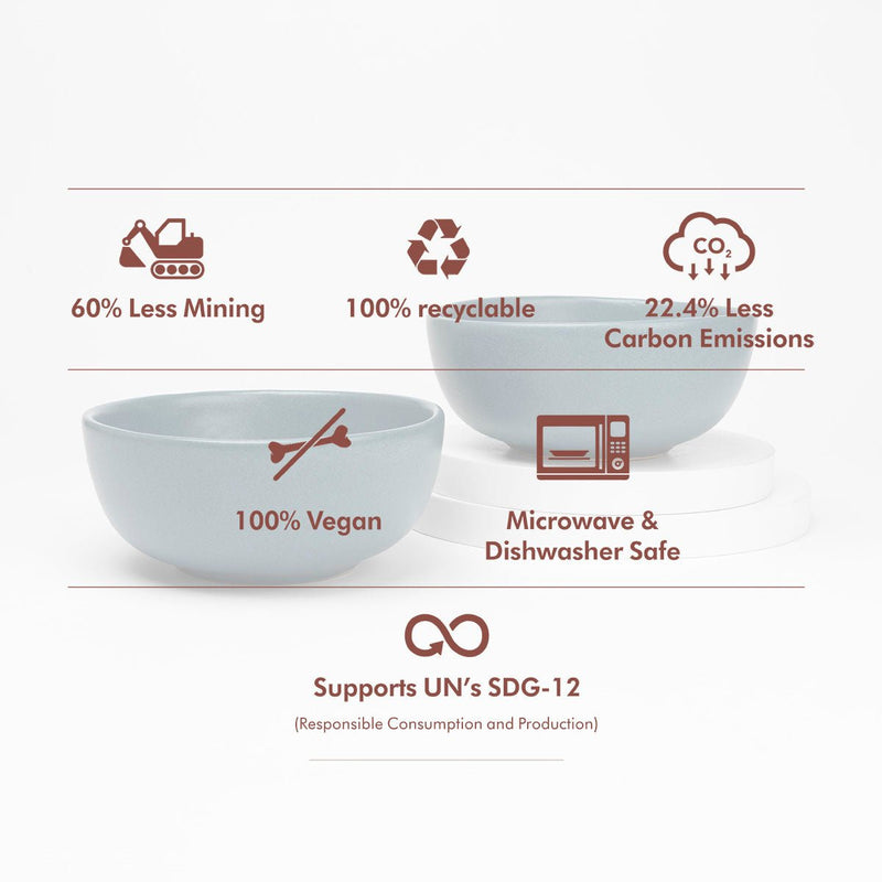 Ocean - Recycled Ceramic Bowls | Set of 2 | Verified Sustainable Cups & Saucers on Brown Living™