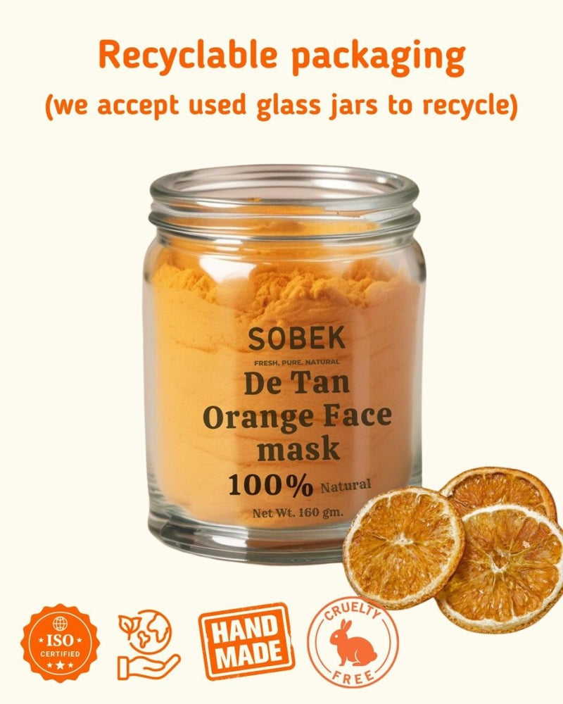 Orange De Tan Powder Face Mask Pack 100 g | Verified Sustainable Face Mask on Brown Living™