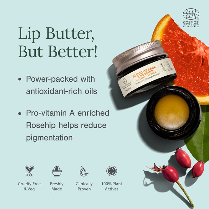 Organic Blood Orange & Rosehip Lip Balm - 5 g | For Dry, Chapped & Pigmented Lips | Verified Sustainable Lip Balms on Brown Living™