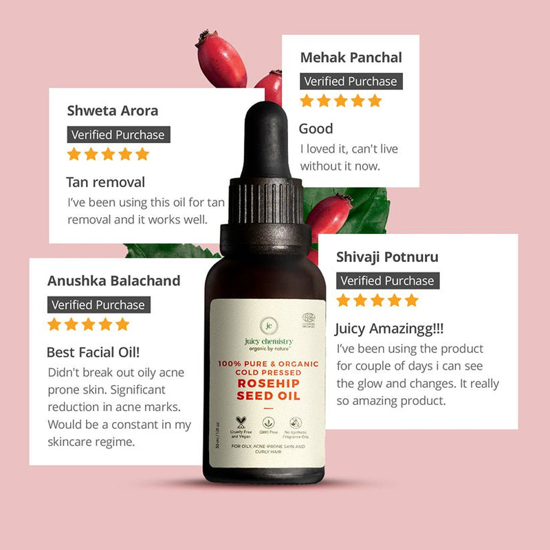 Organic Rosehip Seed Cold Pressed Carrier Oil - 30ml | Verified Sustainable Hair Oil on Brown Living™