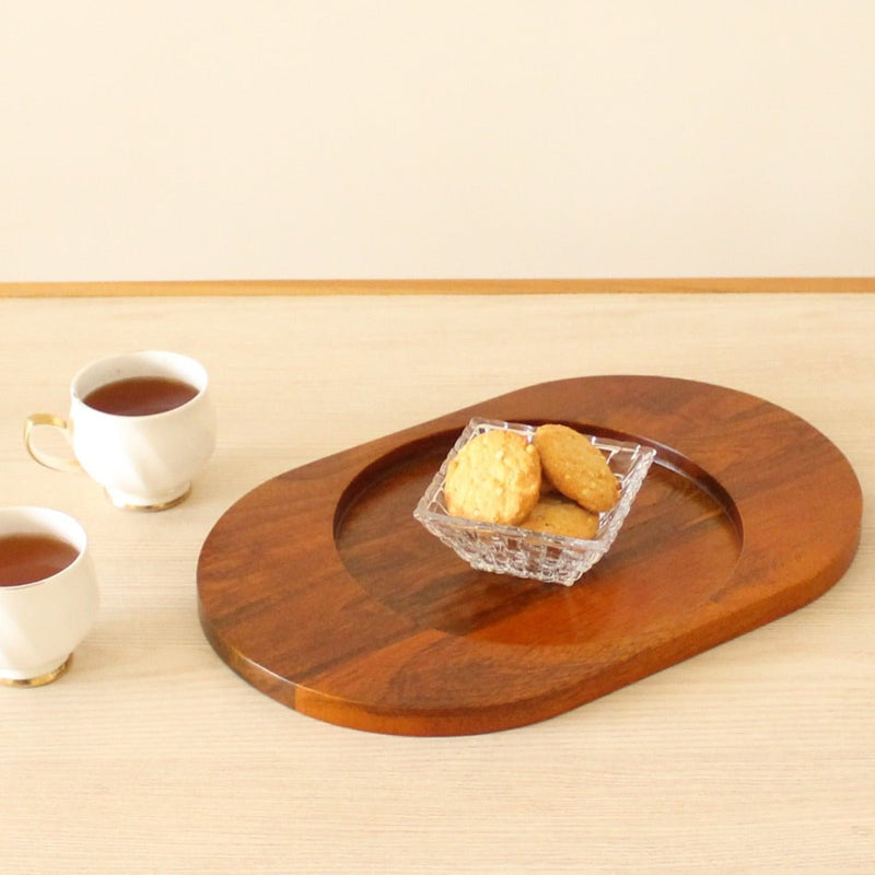 Oval-Ellipse Mango Wood Serving Platter Tray | Verified Sustainable Trays & Platters on Brown Living™