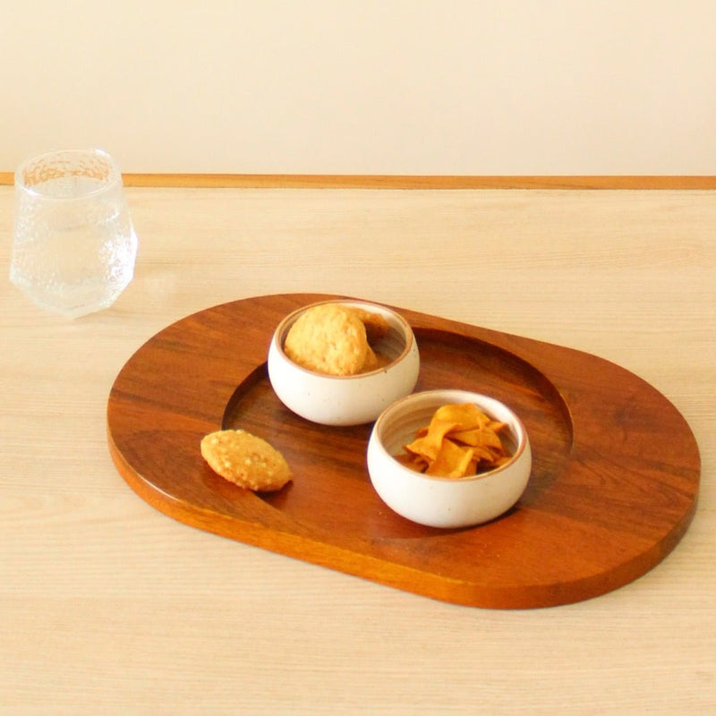 Oval-Ellipse Mango Wood Serving Platter Tray | Verified Sustainable Trays & Platters on Brown Living™