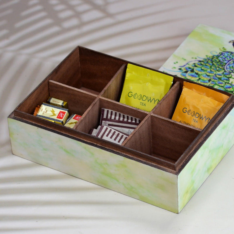 Peacock Tea Box | Jewellery Box | Verified Sustainable Organizers on Brown Living™