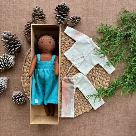 Play Set - Bhumi - Cotton Fabric Toy - Deep | Verified Sustainable Role & Pretend Play Toys on Brown Living™