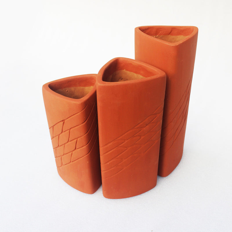 Buy Trigo Terracotta Planters Set of 3 (Large,Medium,Small) | Shop Verified Sustainable Pots & Planters on Brown Living™