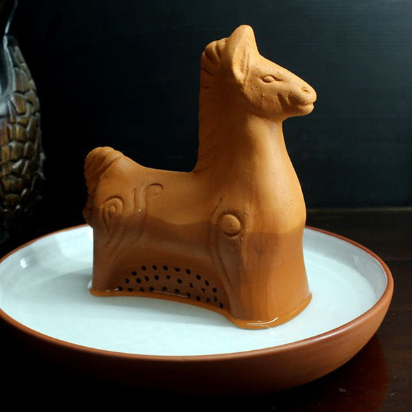 Porus Terracotta Horse Air Aroma Diffuser for Indoor Table Top | Set of 1 Horse + 6 Perfumes 10 ml Each | Verified Sustainable Candles & Fragrances on Brown Living™