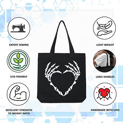 Premium Cotton Canvas Tote Bag - Bone Black | Verified Sustainable Tote Bag on Brown Living™