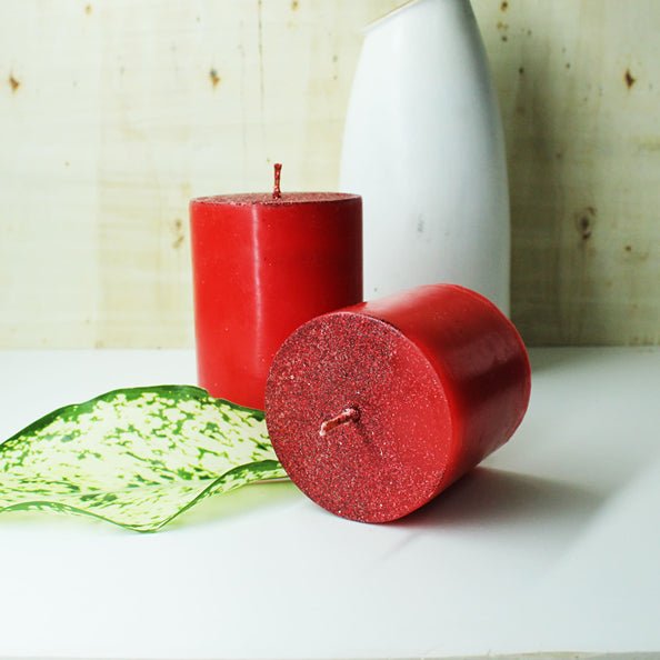 Red Pillar Jumbo Perfumed Candles / Set of 4 | Verified Sustainable Candles & Fragrances on Brown Living™