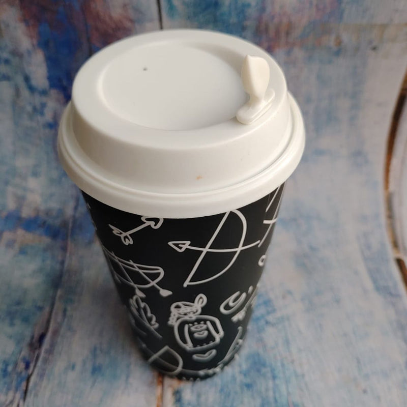 Rice Husk Coffee Cup - 475 ml - Doodle Art | Verified Sustainable Bottles & Sippers on Brown Living™