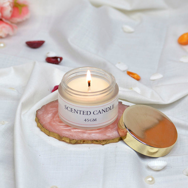 Rose Frosted Jar Soy Wax Candle | Verified Sustainable Candles & Fragrances on Brown Living™