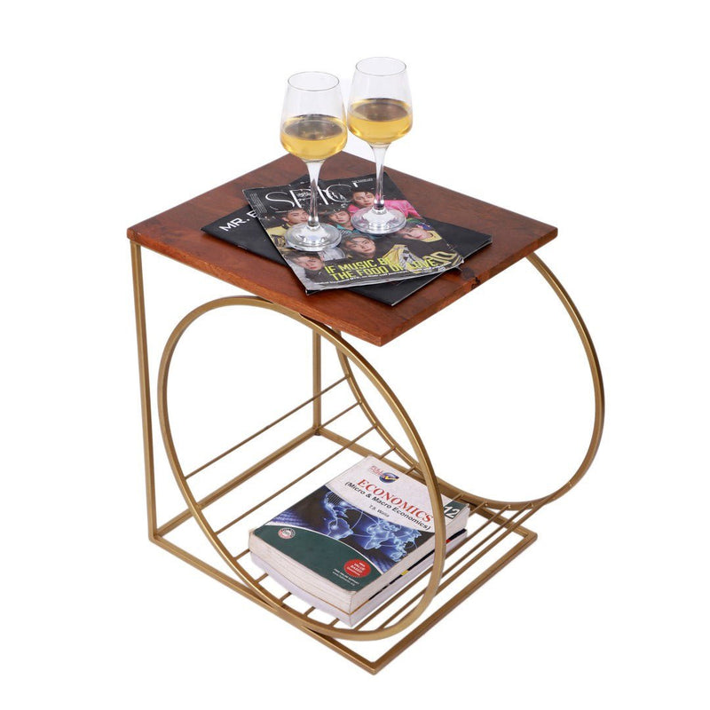 Running Wheel Accent Wooden Table | Verified Sustainable Decor & Artefacts on Brown Living™