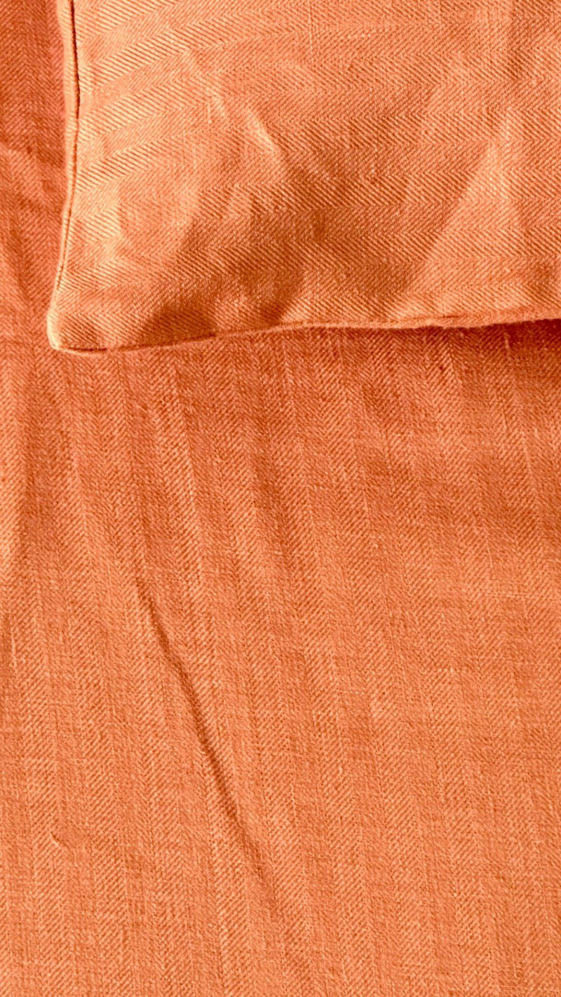 Rust Orange Hemp Herringbone Weave Bedsheet Set with Pillow Cases- Sawera | Verified Sustainable Bed Linens on Brown Living™