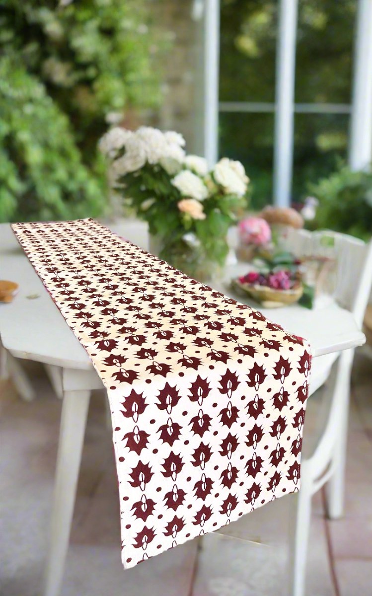 Rustic Motif Table Runner 14x72 Inches | Verified Sustainable Table Linens on Brown Living™