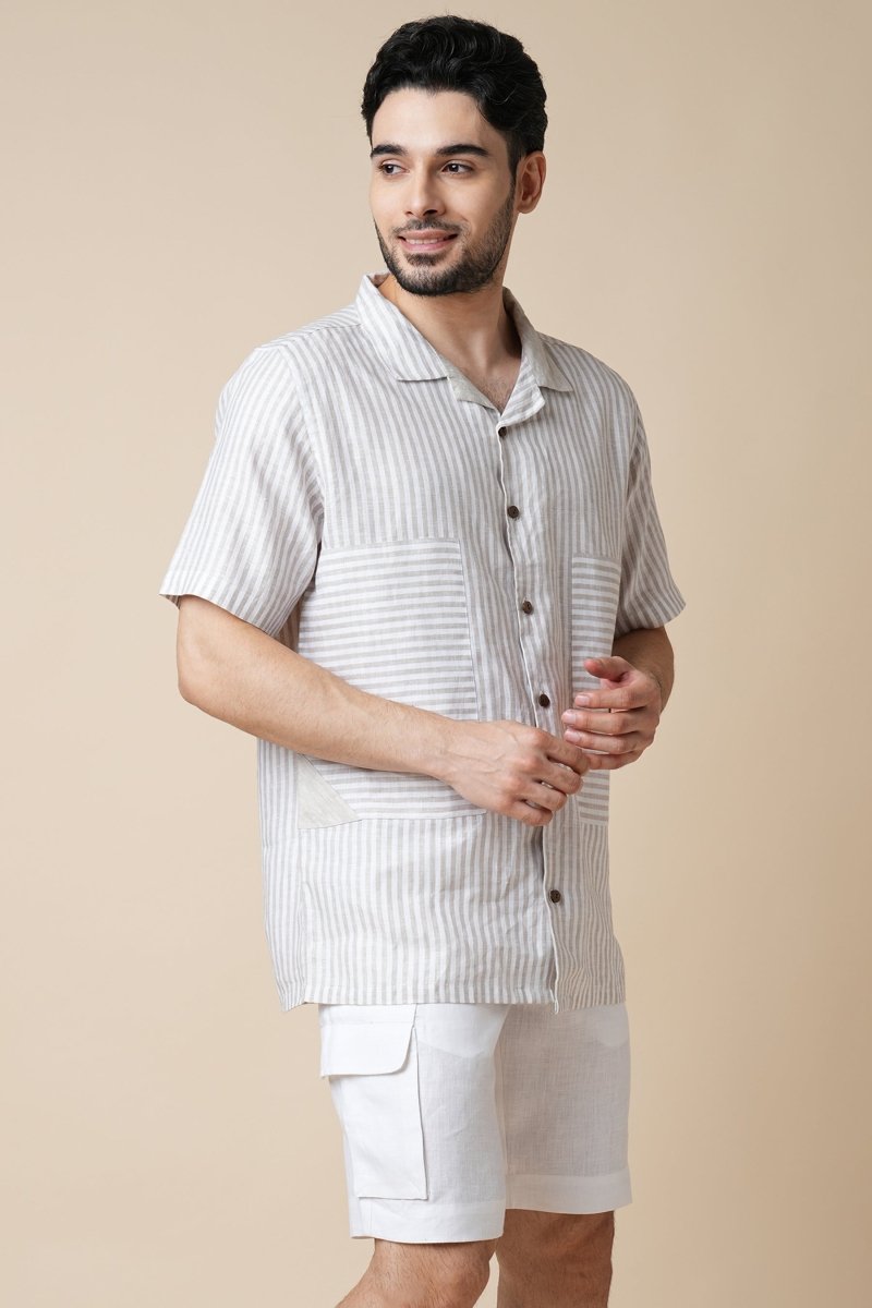 Rustle 100% Hemp Shirt - Big Stripes | Verified Sustainable Mens Shirt on Brown Living™