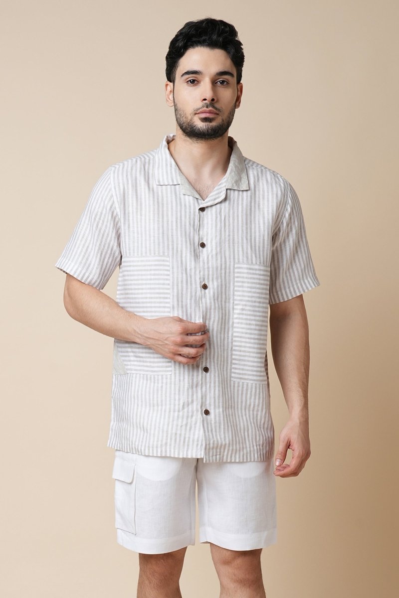 Rustle 100% Hemp Shirt - Big Stripes | Verified Sustainable Mens Shirt on Brown Living™