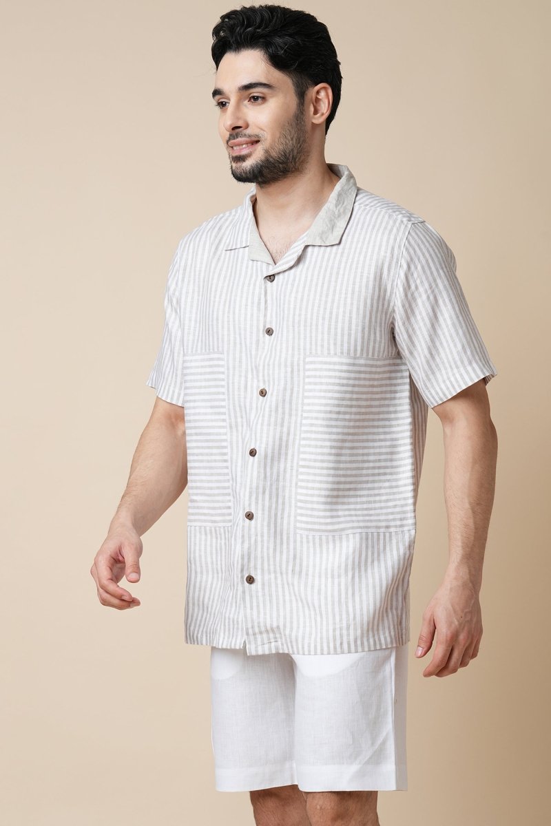 Rustle 100% Hemp Shirt - Big Stripes | Verified Sustainable Mens Shirt on Brown Living™