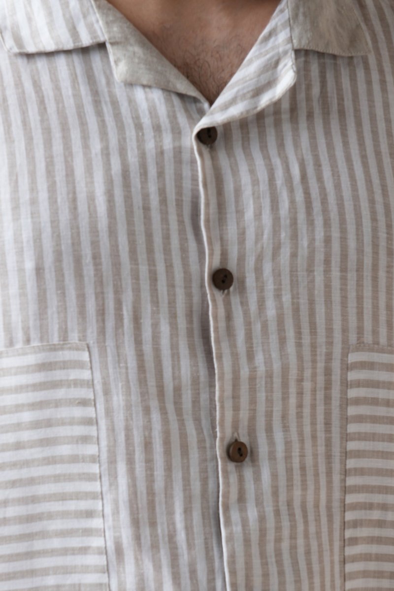 Rustle 100% Hemp Shirt - Big Stripes | Verified Sustainable Mens Shirt on Brown Living™