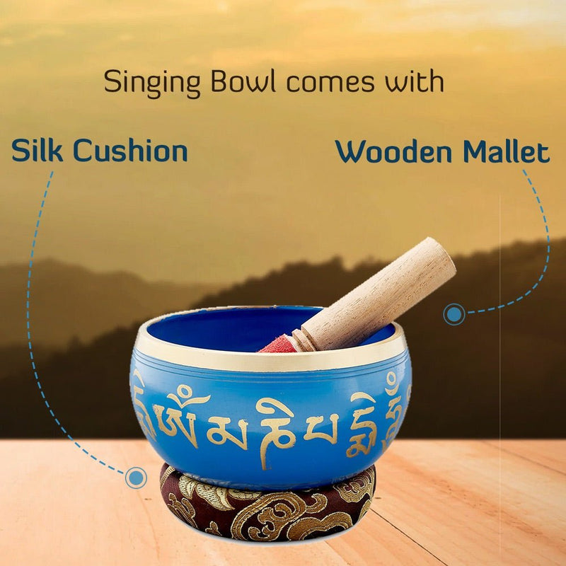 Sacred Mantra Bowls - 4 Inches - Blue | Verified Sustainable Musical Instruments on Brown Living™