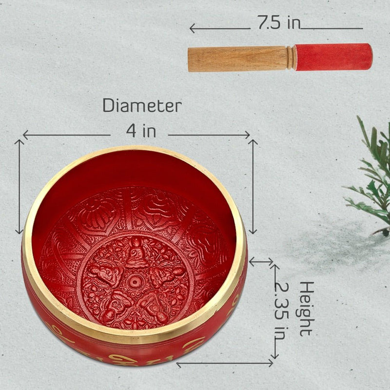 Sacred Mantra Bowls - 4 Inches - Red | Verified Sustainable Musical Instruments on Brown Living™