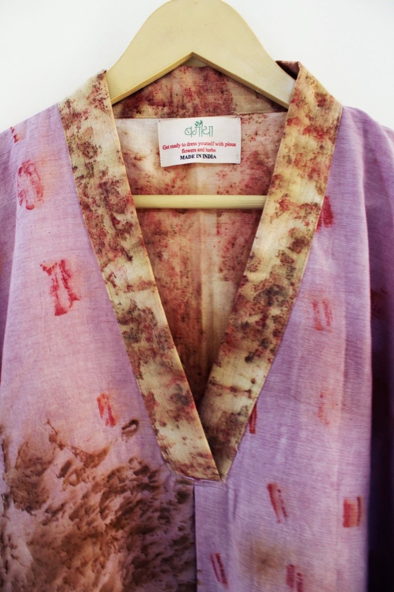 Sakura Handwoven Organic Cotton Kimono Tunic - Pink, Yellow | Verified Sustainable Womens Dress on Brown Living™