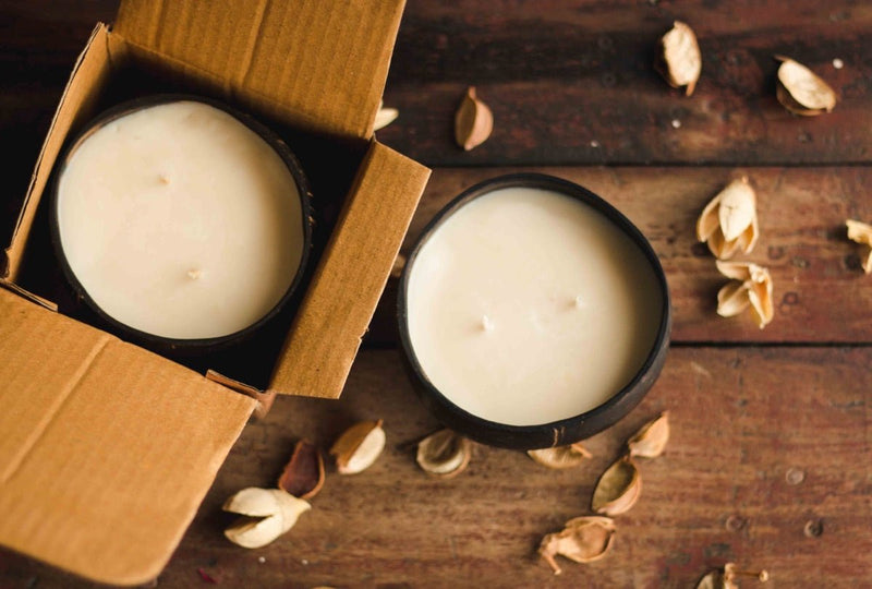 Scented Coconut Shell Soy Candles- Set of 2 | Verified Sustainable Candles & Fragrances on Brown Living™