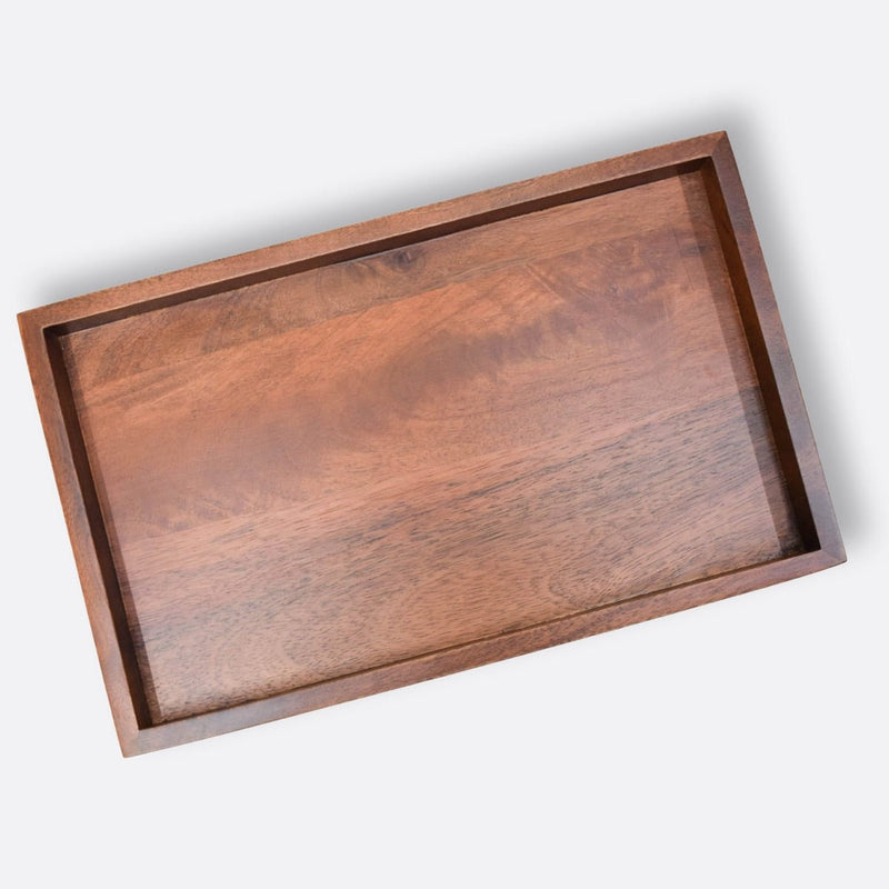 Serving Wooden Tray with Metal Stand (Large) | Verified Sustainable Trays & Platters on Brown Living™