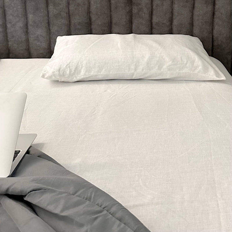 Shwet- Pure White Hemp Bedsheet with Pillow Cases | Verified Sustainable Bed Linens on Brown Living™