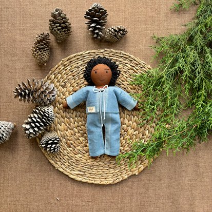 Single Doll - Arjun - Cotton Fabric Toy - Deep | Verified Sustainable Role & Pretend Play Toys on Brown Living™