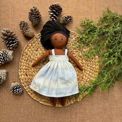 Single Doll - Bindiya - Cotton Fabric Toy - Deep | Verified Sustainable Role & Pretend Play Toys on Brown Living™