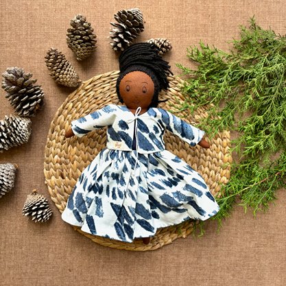 Single Doll - Damini - Cotton Fabric Toy - Deep | Verified Sustainable Role & Pretend Play Toys on Brown Living™