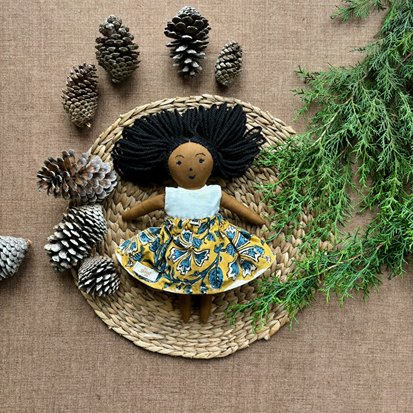 Single Doll - Devanshi - Cotton Fabric Toy - Deep | Verified Sustainable Role & Pretend Play Toys on Brown Living™