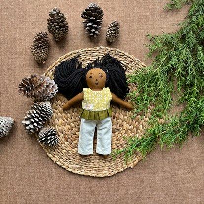 Single Doll - Falak - Cotton Fabric Toy - Deep | Verified Sustainable Role & Pretend Play Toys on Brown Living™