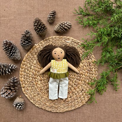 Single Doll - Falak - Cotton Fabric Toy - Warm | Verified Sustainable Role & Pretend Play Toys on Brown Living™